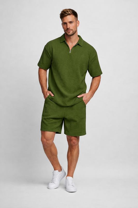 Jaylano – Heren set – Casual & comfortabel – Korte mouw – Katoenmix – Lente / Zomer