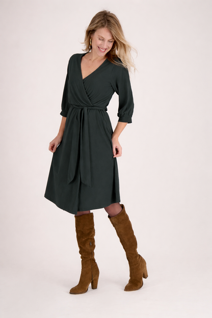 Hailey - Dames jurken met Driekwart mouw - Katoenmix - Lente / Zomer