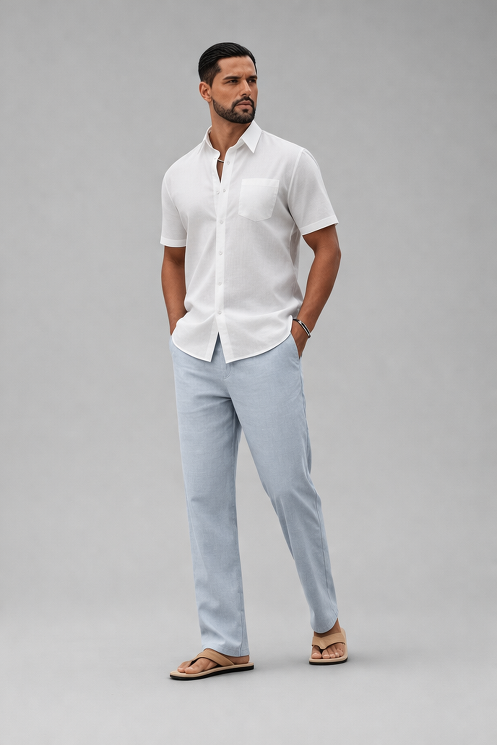 Arturo - Heren broek - Luchtige zomerbroek in linnenstijl - Katoenmix - Lente / Zomer