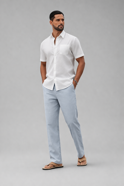 Arturo - Heren broek - Luchtige zomerbroek in linnenstijl - Katoenmix - Lente / Zomer