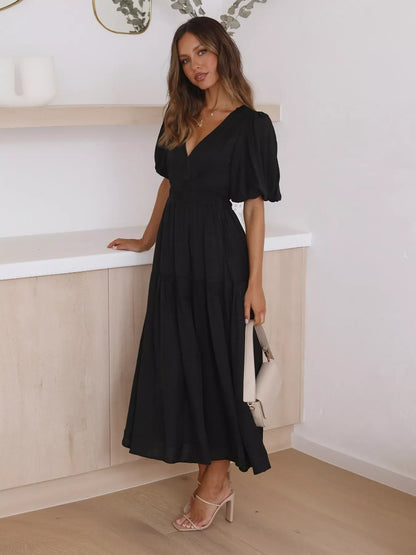 Elanor - Midi-jurk voor dames - Polyester - Lente / Zomer