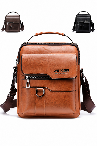 John – Heren Crossbodytas – Multifunctionele Opbergvakken – Vintage PU-Leer – Dagelijks Gebruik