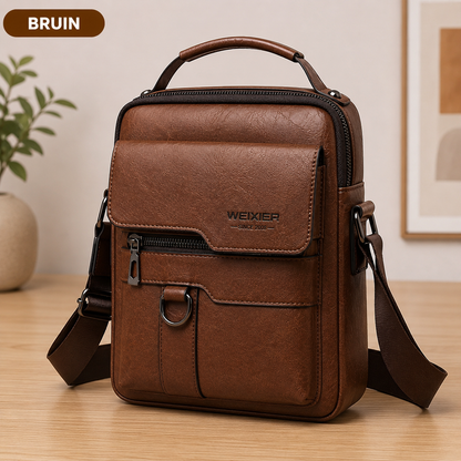 John – Heren Crossbodytas – Multifunctionele Opbergvakken – Vintage PU-Leer – Dagelijks Gebruik