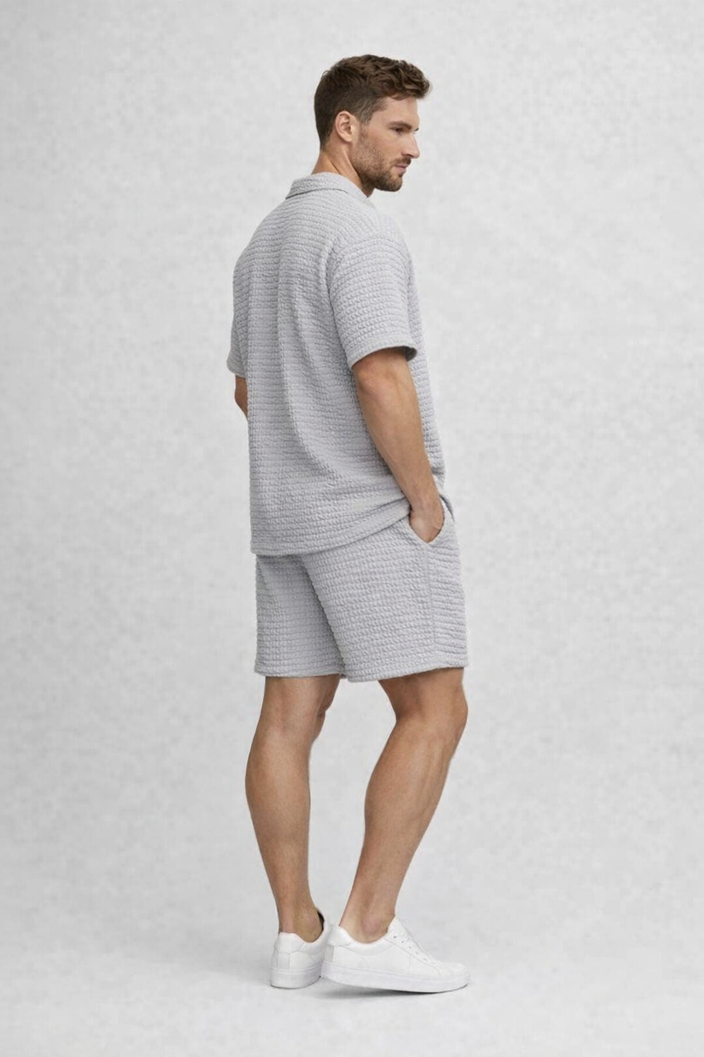 Gaspar – Luchtige heren zomerset – Polo met bijpassende short – Polymix – Lente / Zomer