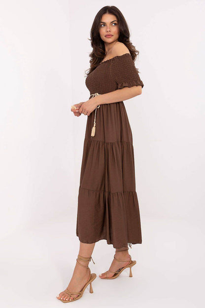 Sandra – Dames midi zomerjurk – Polyester – Lente / Zomer