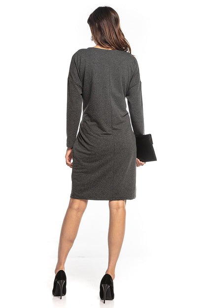 Yolanda – Losvallende dames midi-jurk met kimonotop en ceintuur – Katoenmix – Lente / Zomer / Herfst