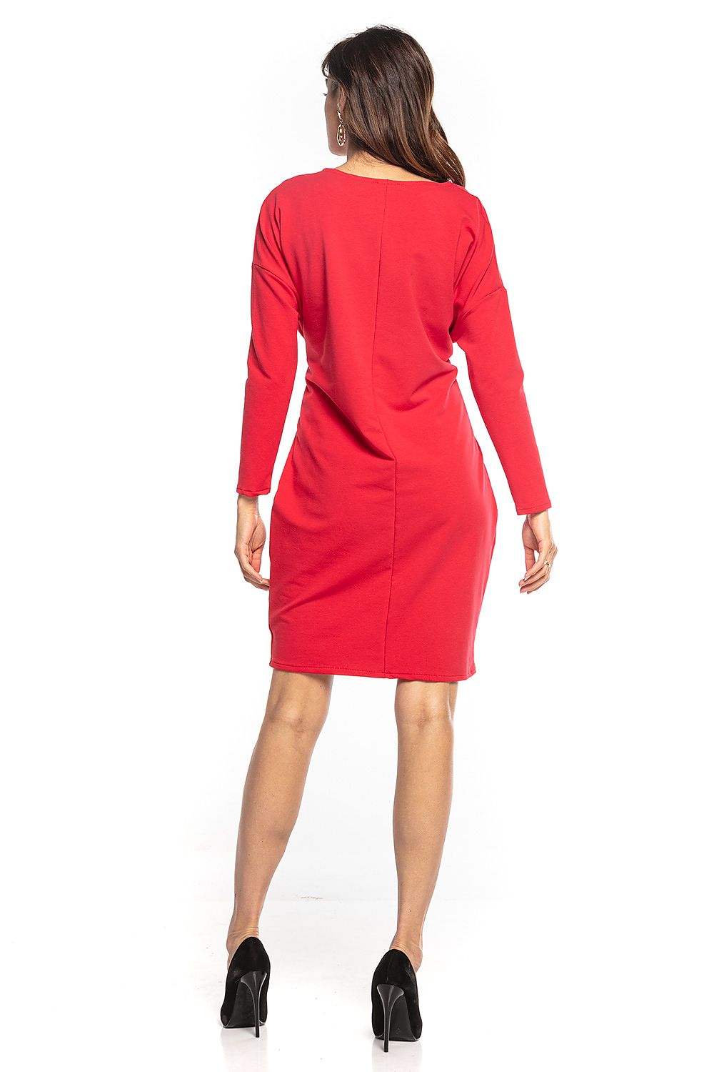 Yolanda – Losvallende dames midi-jurk met kimonotop en ceintuur – Katoenmix – Lente / Zomer / Herfst