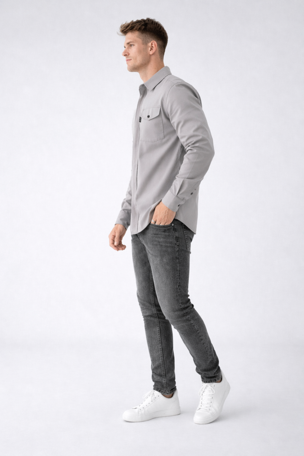 Lucas - Heren casual overshirt -  Katoenmix - Lente / Zomer
