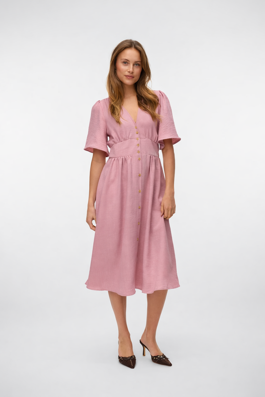 Louiza - Dames stijlvolle halterhals jurk - Mini model - Polyester - Lente / Zomer