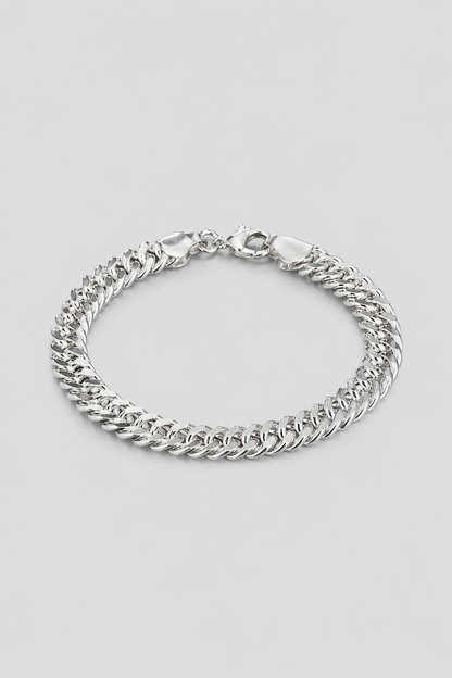 Pedro - Heren robuuste schakelarmband - Verzilverde afwerking