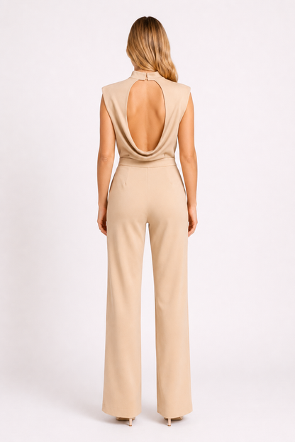 Roxanna - Dames Elegante Jumpsuit – Satijnlook – Wijde Pijpen – Lente / Zomer