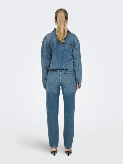 Livia – Dames rechte pasvorm jeans – Hoge taille – Katoen – Lente / Zomer