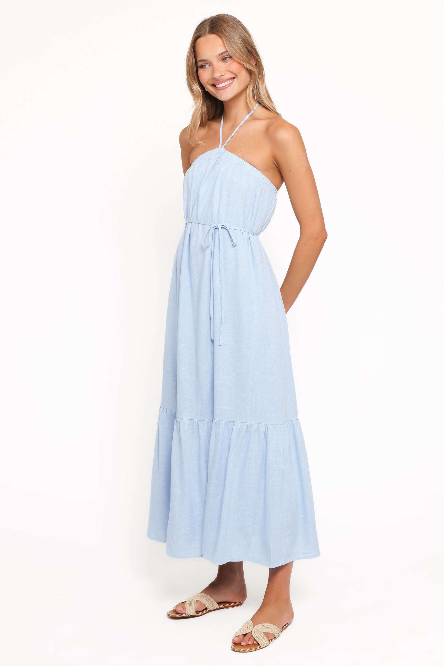Laurien – Dames – Halter maxi-jurk – Katoenmix – Lente / Zomer
