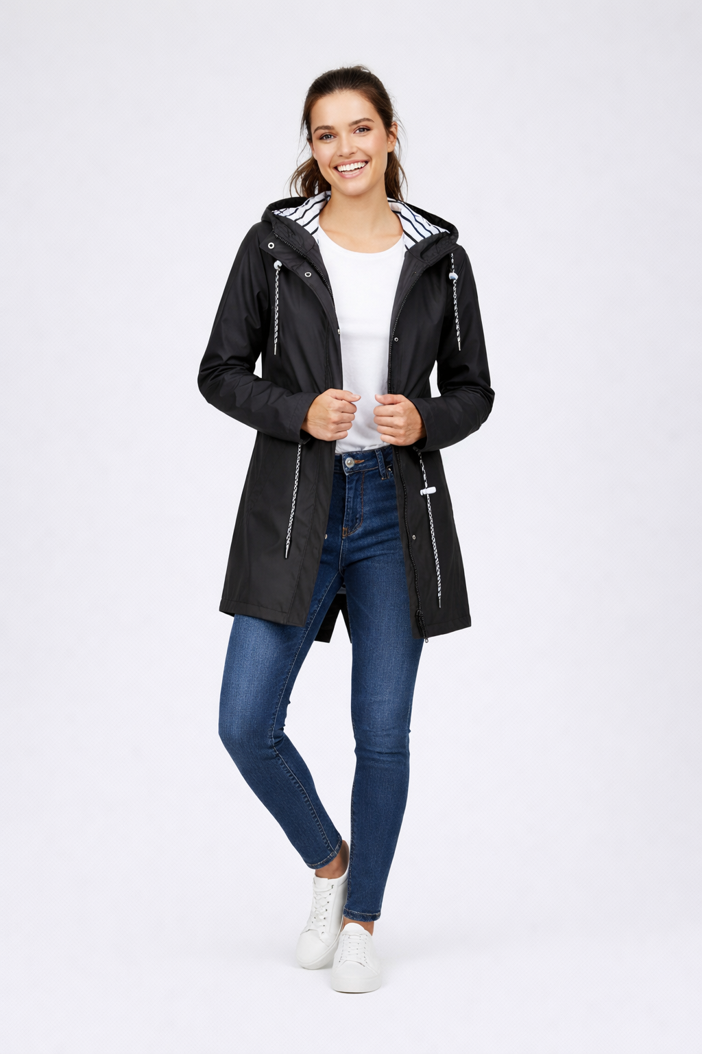Olivia – Lichtgewicht dames regenjas  met capuchon – Polyester – Herfst / Lente