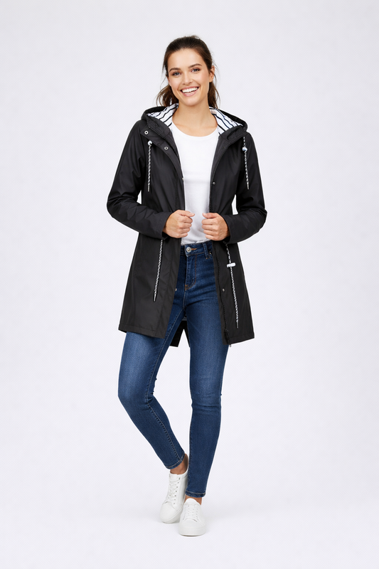 Olivia – Lichtgewicht dames regenjas  met capuchon – Polyester – Herfst / Lente
