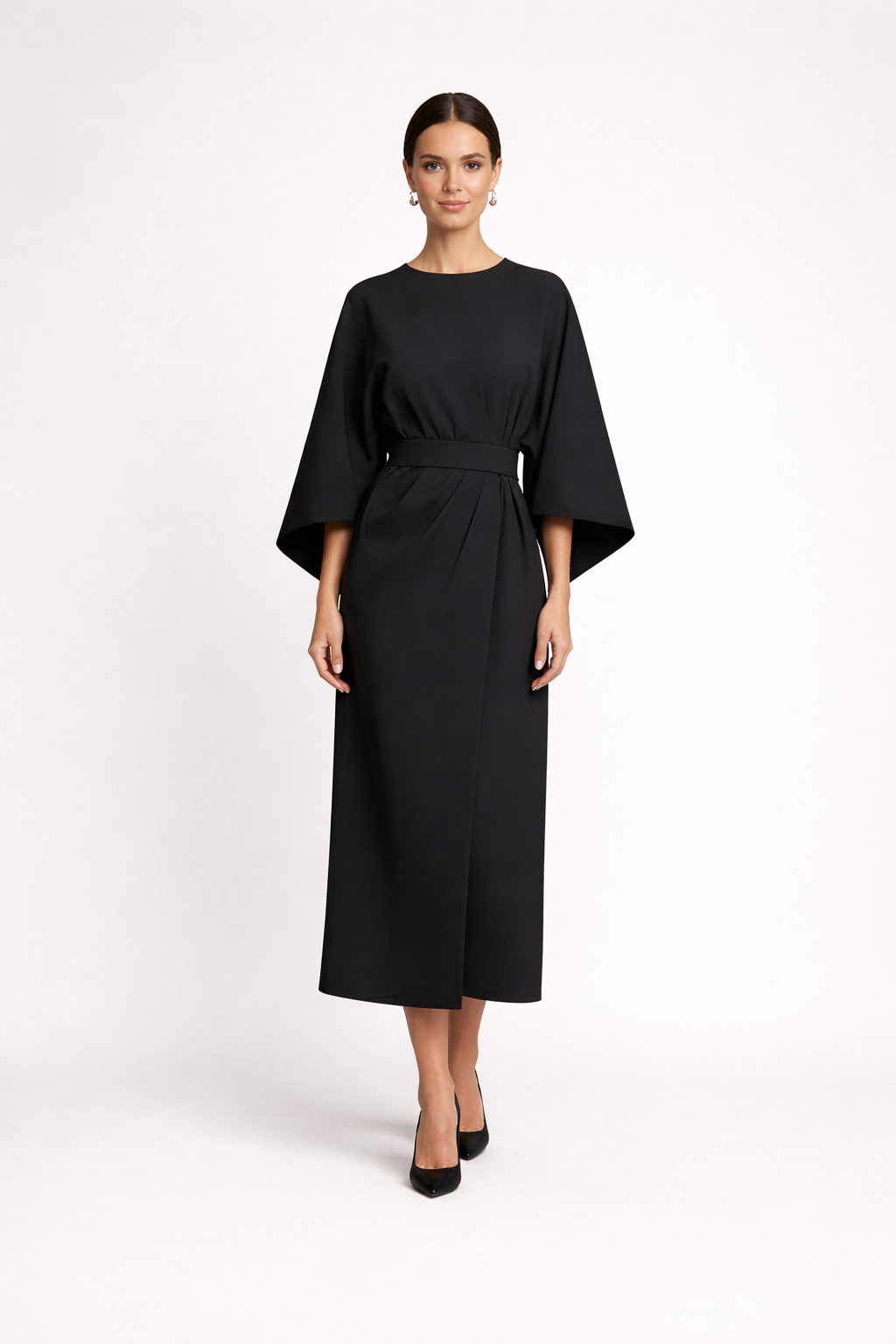 Ana – Elegante gelegenheidsjurk voor dames met vleermuismouwen – Polyester – Lente / Zomer