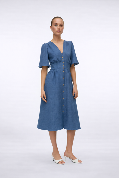 Helena - Dames halterhals mini jurk - Polyester - Lente / Zomer