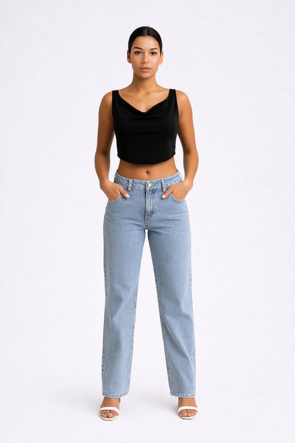 Élodie - Dames - Jeans broek - Kantoen - Alle seizoenen