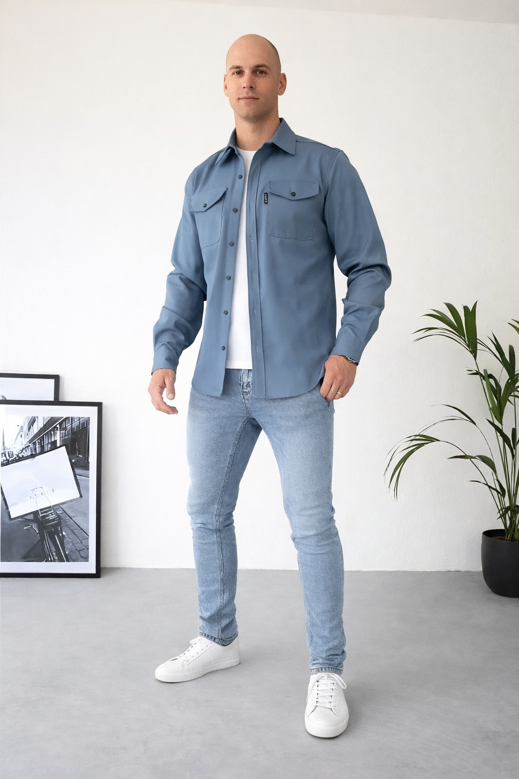 Lucas - Heren casual overshirt -  Katoenmix - Lente / Zomer