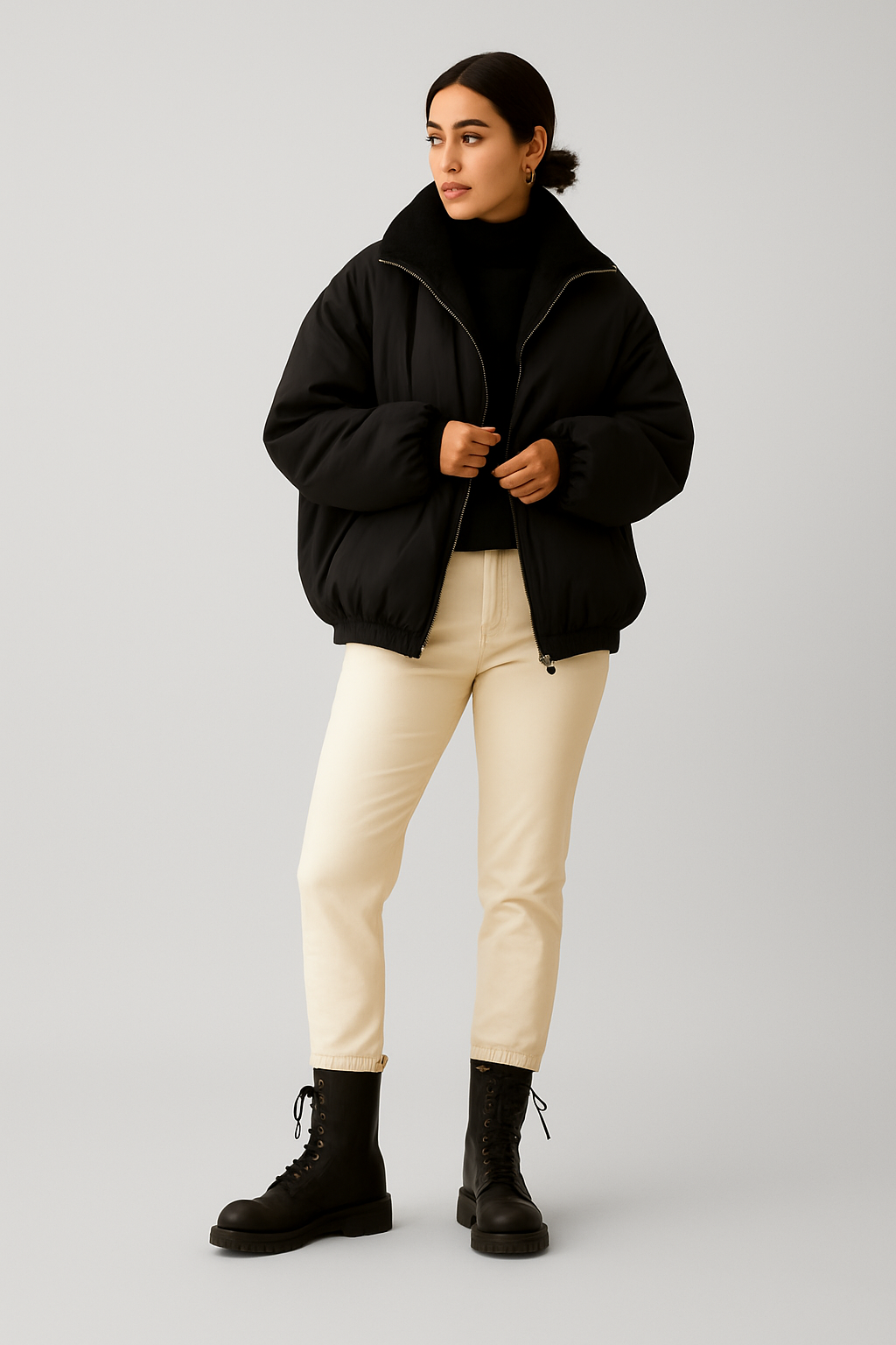 Antonella – Korte Winterjas Dames – Warm met Capuchon – Polymix – Herfst / Winter