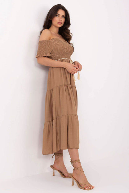 Sandra – Dames midi zomerjurk – Polyester – Lente / Zomer
