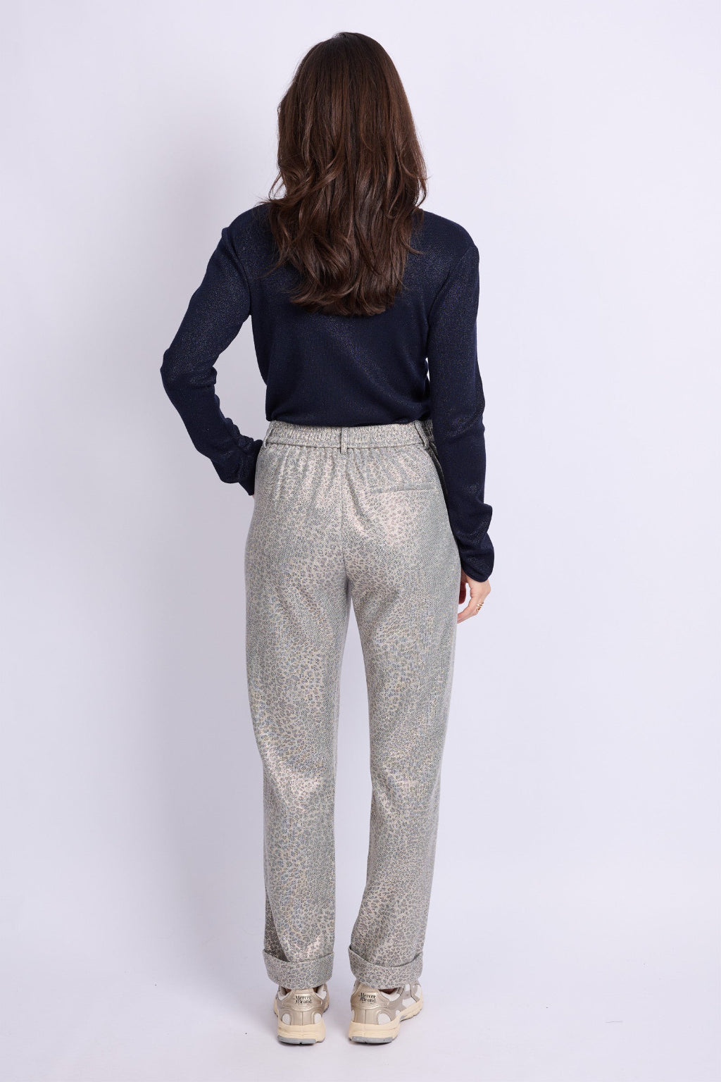 Debora - Dames pants – Metallic dierprint – Grijs/Zilver/Goud - Polymix - Alle Seizoenen