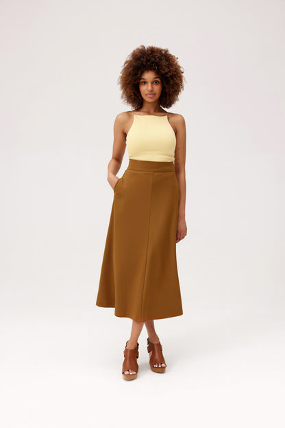 Amaya – Dames A-lijn rok met hoge taille – Polymix - Zomer / Herfst / Lente