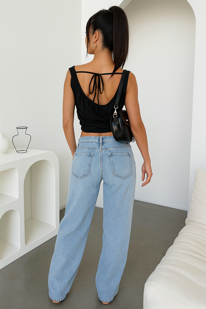 Élodie - Dames - Jeans broek - Kantoen - Alle seizoenen