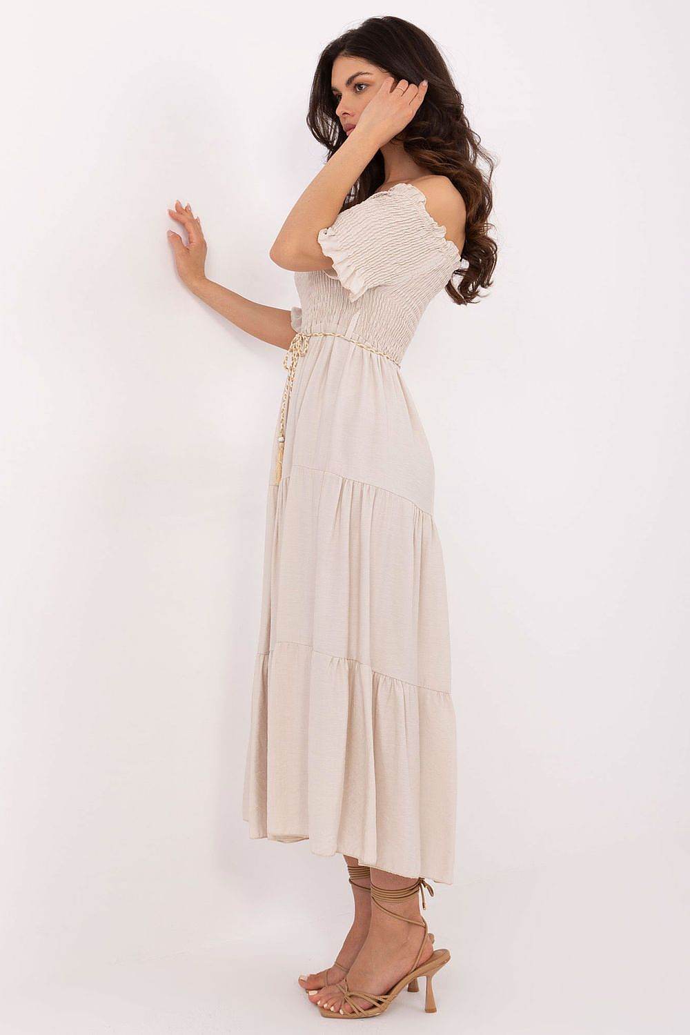 Sandra – Dames midi zomerjurk – Polyester – Lente / Zomer