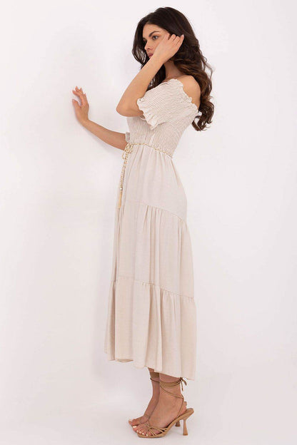 Sandra – Dames midi zomerjurk – Polyester – Lente / Zomer