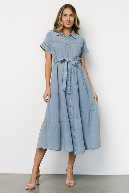 Annelotte - Dames maxi jurk van demin - Lente / Zomer