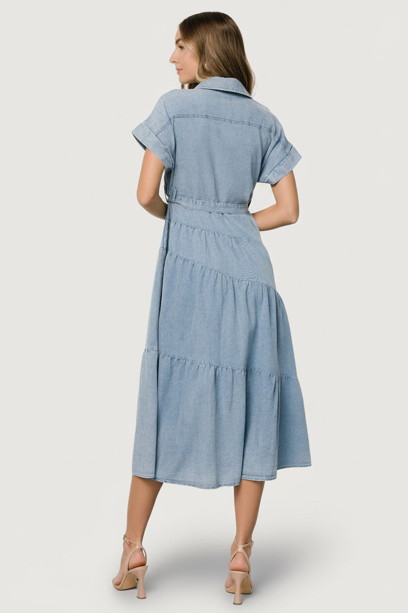Annelotte - Dames maxi jurk van demin - Lente / Zomer