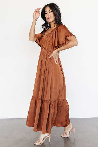Brechtje - Dames boho-chique midi-jurk - Polyester - Lente / Zomer