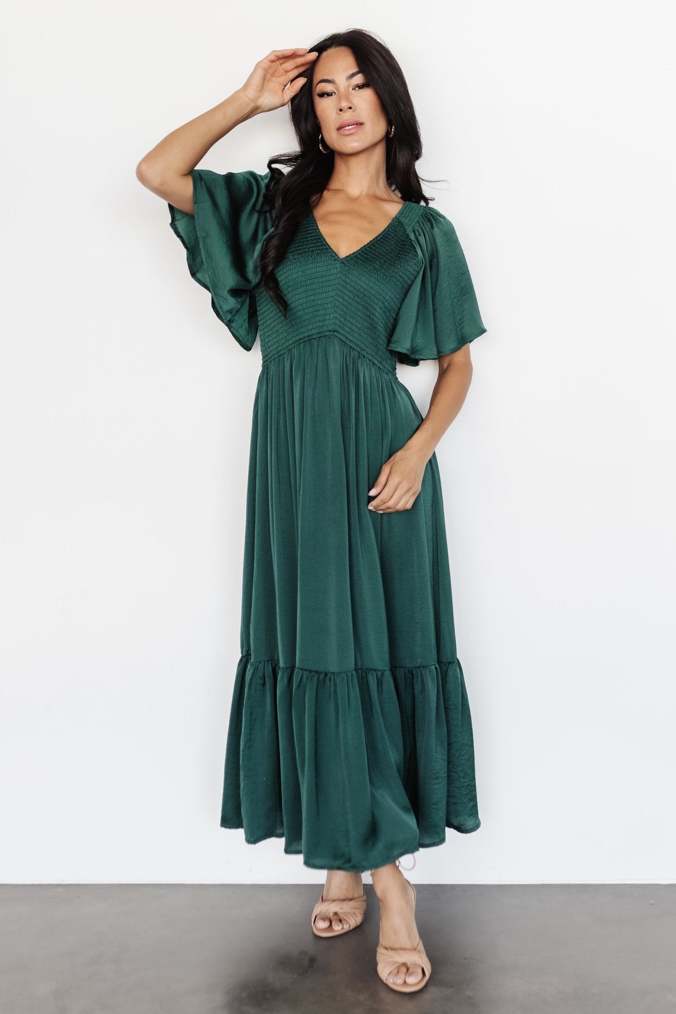 Brechtje - Dames boho-chique midi-jurk - Polyester - Lente / Zomer