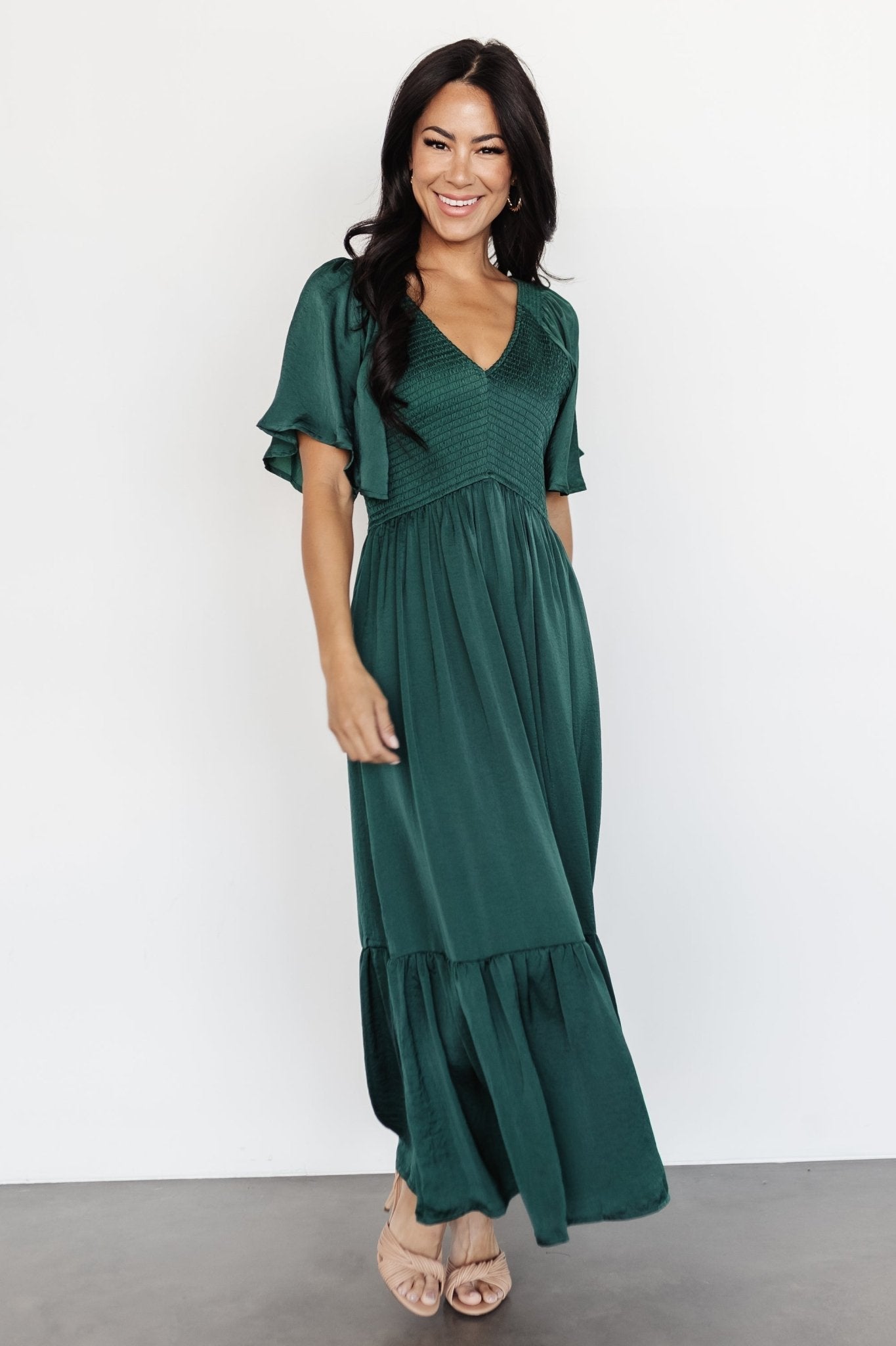Brechtje - Dames boho-chique midi-jurk - Polyester - Lente / Zomer