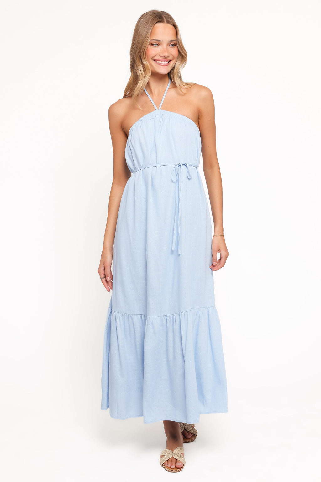 Laurien – Dames – Halter maxi-jurk – Katoenmix – Lente / Zomer