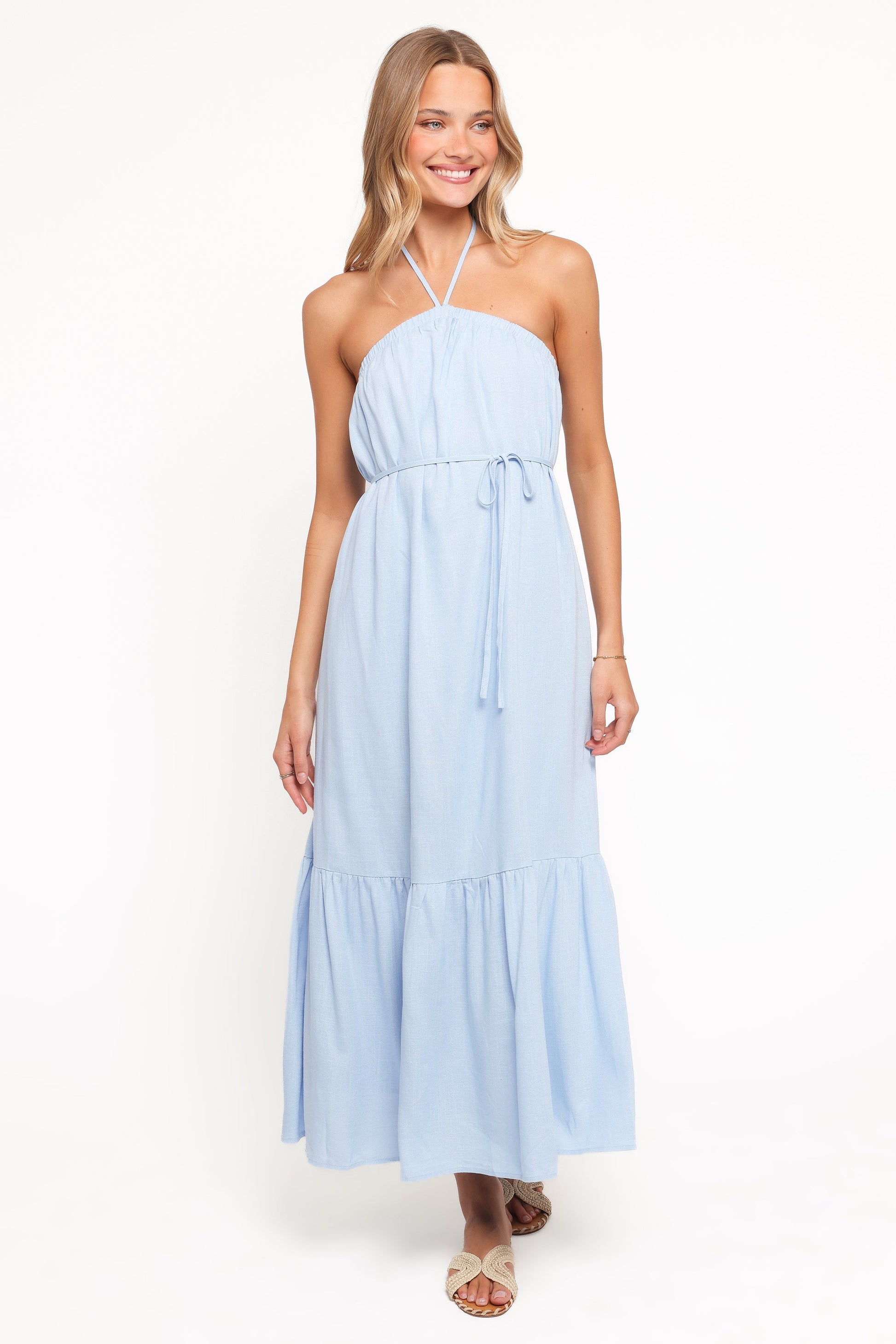 Laurien – Dames – Halter maxi-jurk – Katoenmix – Lente / Zomer