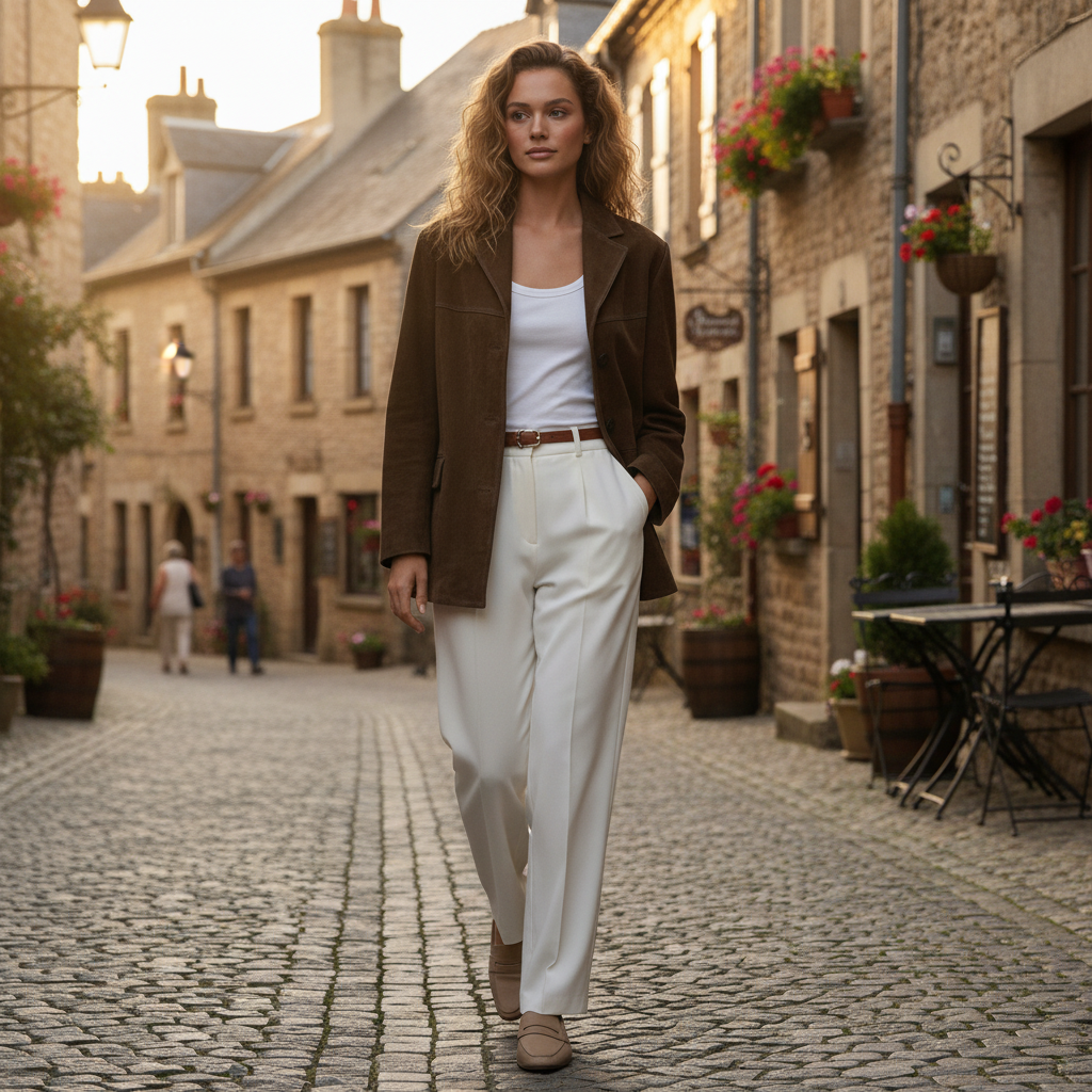 Brisa – Suède-look damesblazer met klassieke pasvorm – Polymix - Alle seizoenen
