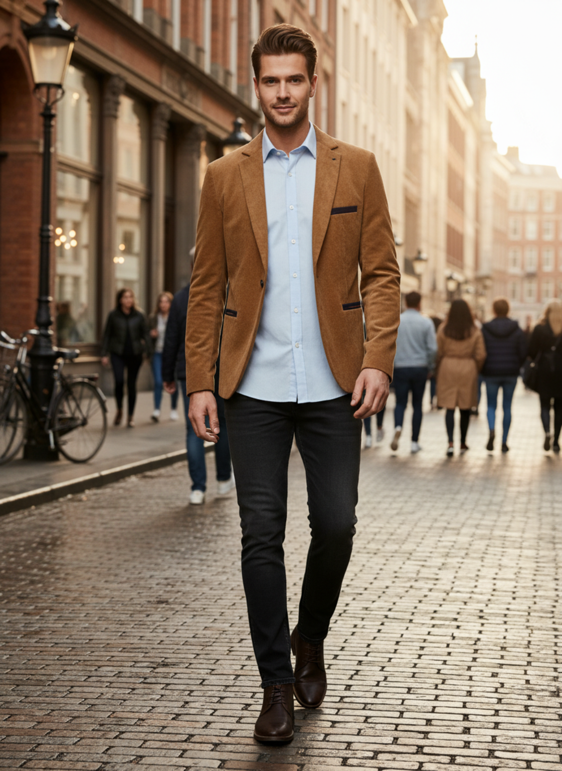 Bastian – Corduroy blazer voor heren – Slim fit – Poly – Lente / Herfst