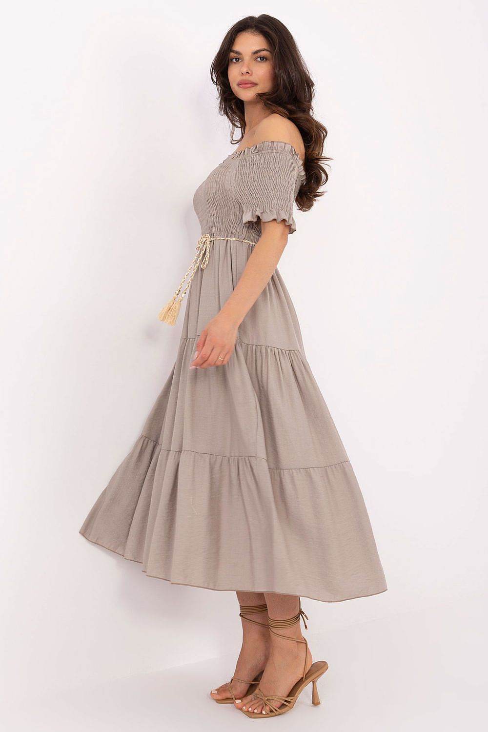 Sandra – Dames midi zomerjurk – Polyester – Lente / Zomer