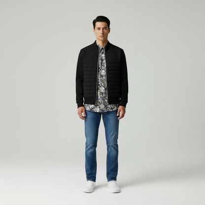 Vanni – Heren bomberjack met gewatteerde voorkant – Polyester met katoen – Lente / Herfst