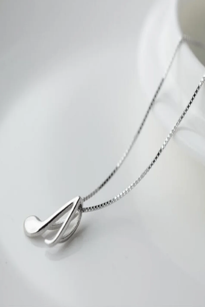 Lupita -  Dames minimalistische muzieknoot ketting – Verzilverde afwerking - Alle seizoenen