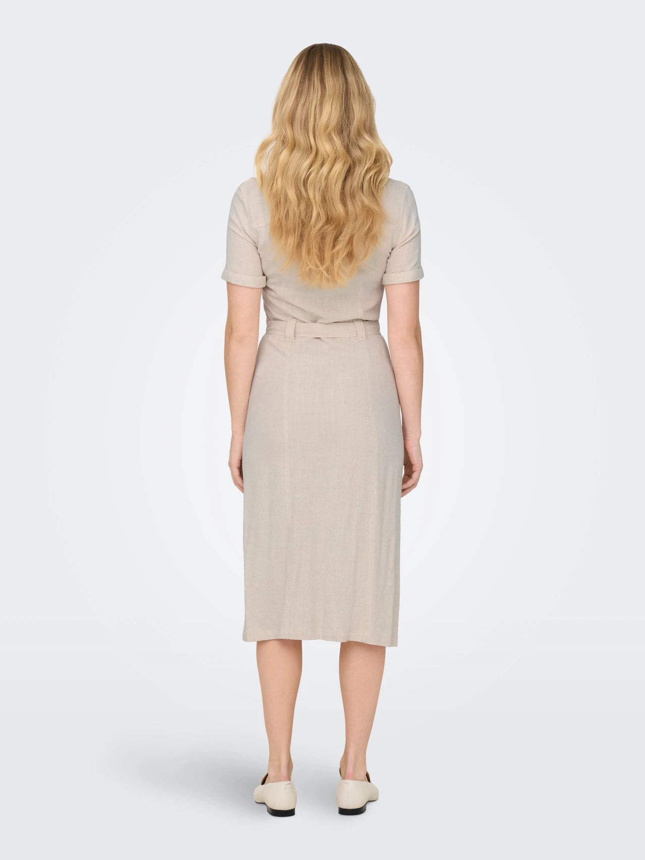 Zosja - Dames bloesjurk met borstzakken en knoopsluiting – viscose/linnen – Lente / Zomer