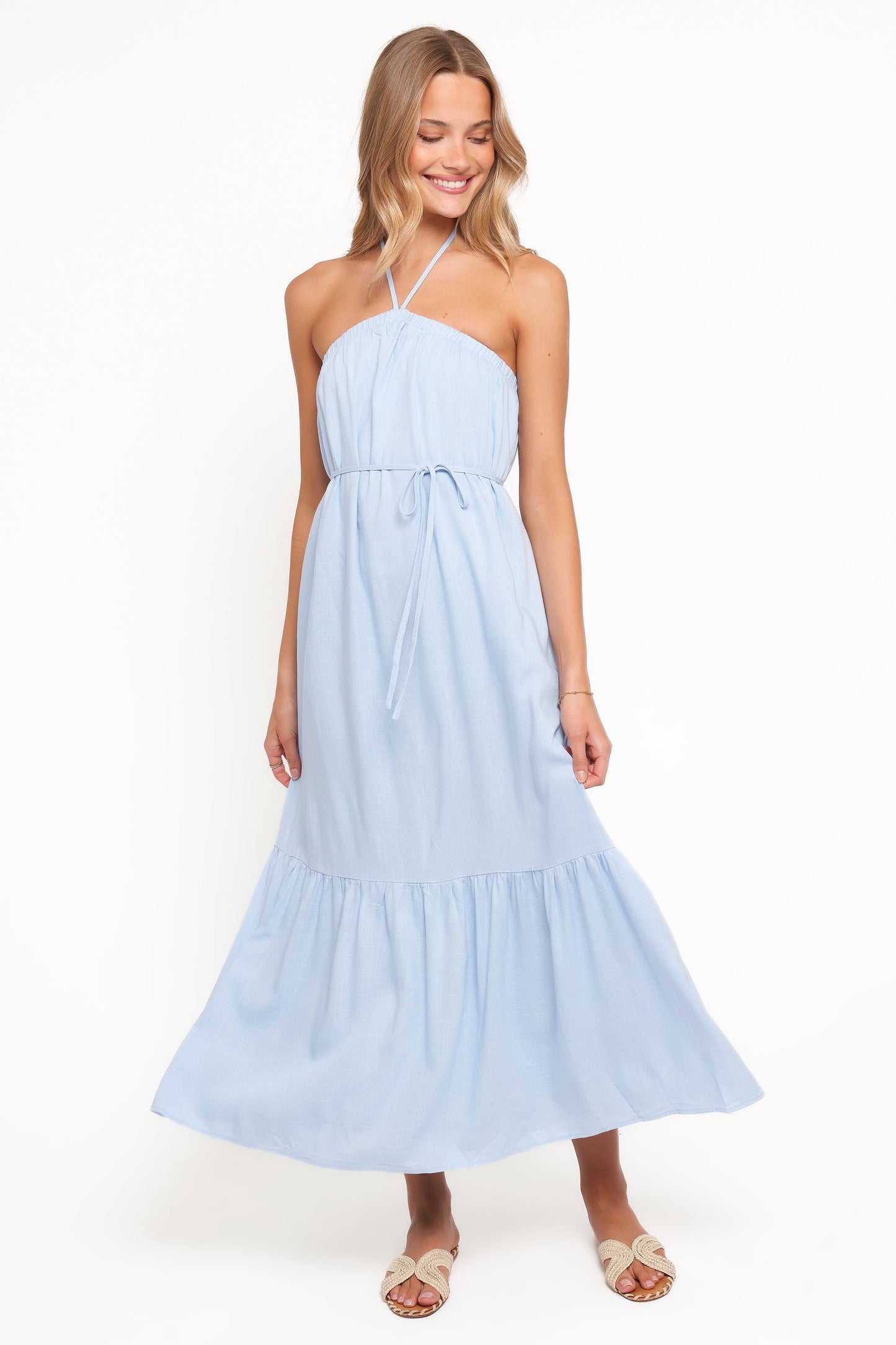 Laurien – Dames – Halter maxi-jurk – Katoenmix – Lente / Zomer