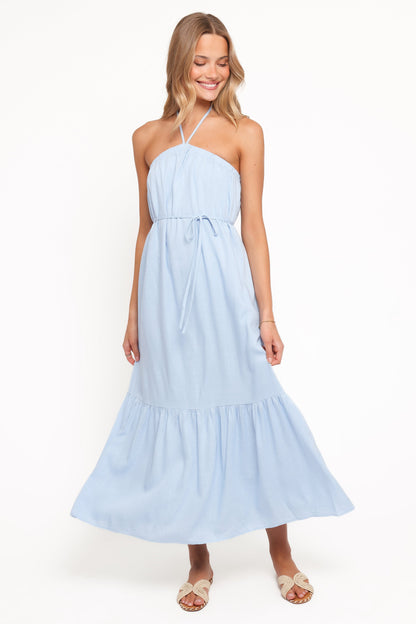 Laurien – Dames – Halter maxi-jurk – Katoenmix – Lente / Zomer