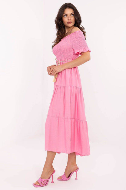 Sandra – Dames midi zomerjurk – Polyester – Lente / Zomer