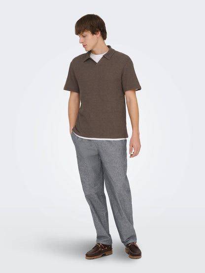 Dex – Heren Linnen Zomerbroek met Trekkoord – Katoen/Linnen – Lente / Zomer