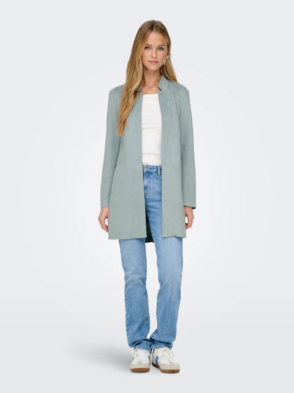 Cellia - Dames faux suede manteljas – Polymix – Lente / Herfst