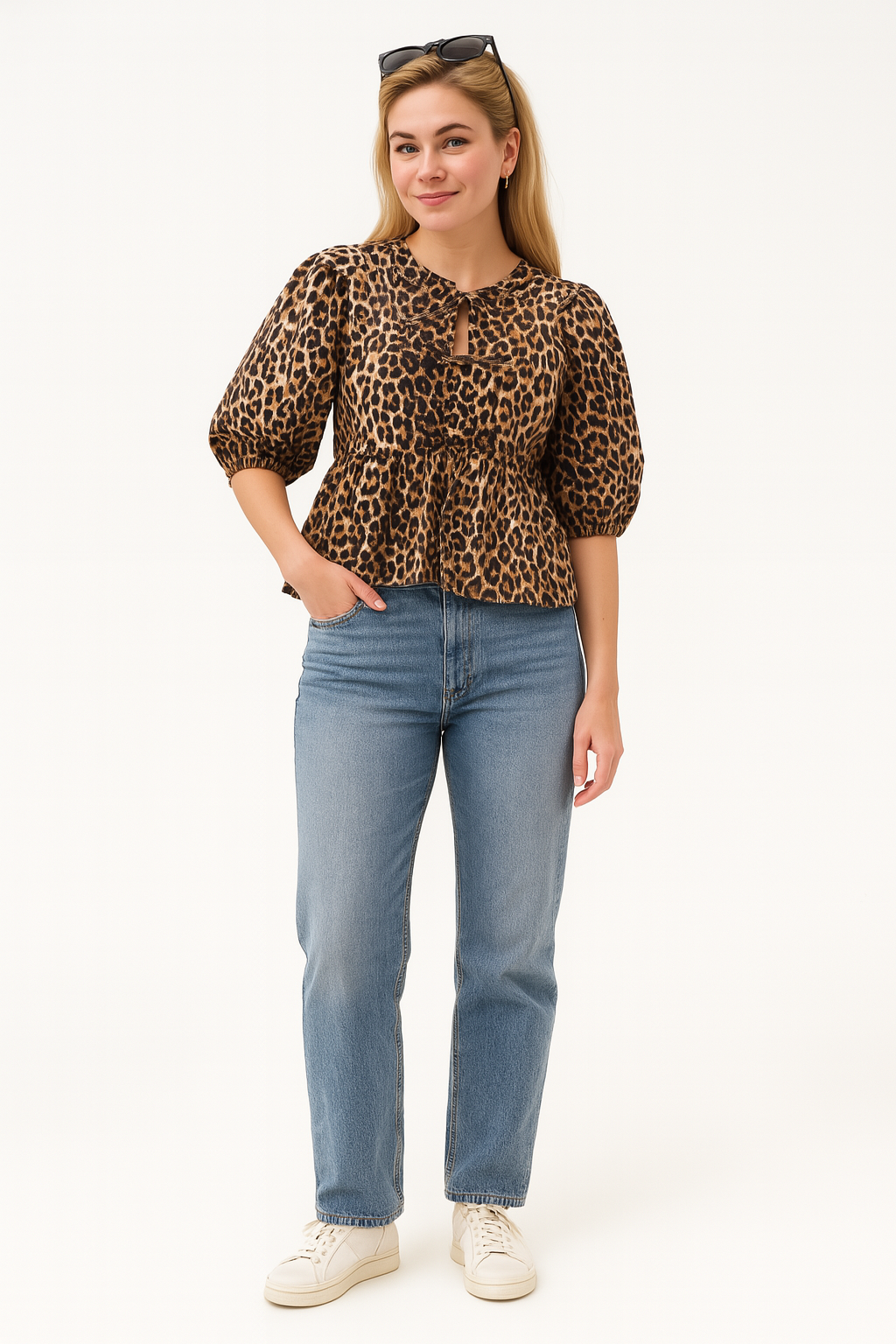 Leonie - Dames blouse Leopard print - Polymix - Lente / Zomer