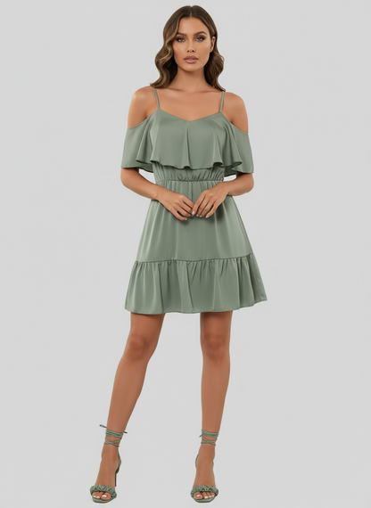 Paloma – Dames zomerjurk met Spaghettibandjes – Polymix – Lente / Zomer